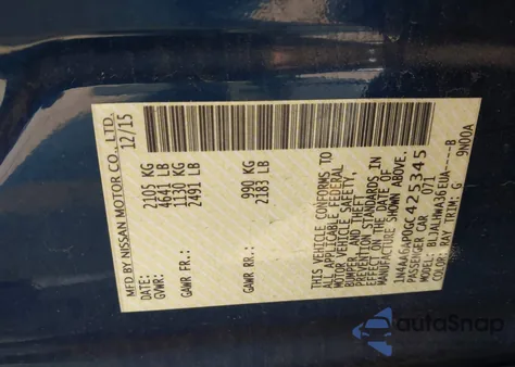 2016 Nissan Maxima 3.5 Platinum из США, поврежденный, VIN 1N4AA6AP0GC425345